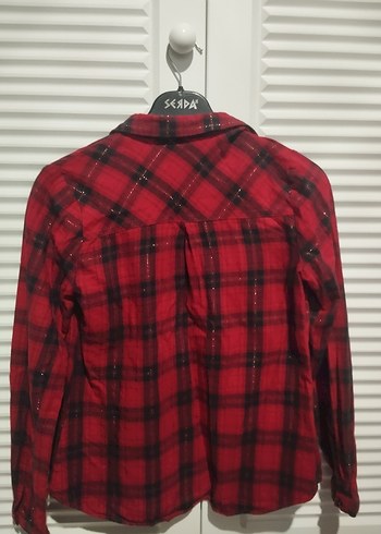 Waikiki Kırmızı Ekose Desenli Kız Çocuk Gömlek - Görsel 3