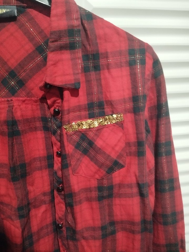 Waikiki Kırmızı Ekose Desenli Kız Çocuk Gömlek - Görsel 4