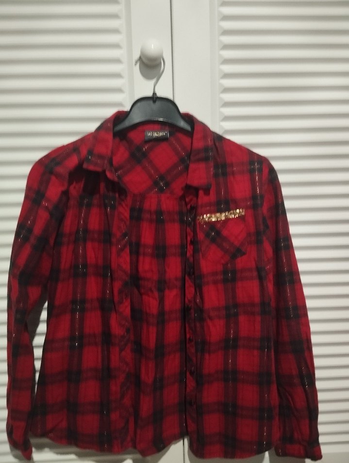 Waikiki Kırmızı Ekose Desenli Kız Çocuk Gömlek - Görsel 2