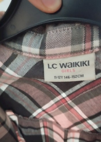 LC Waikiki Ekose Desenli Kız Çocuk Gömlek (Pembe-Gri) - Görsel 4