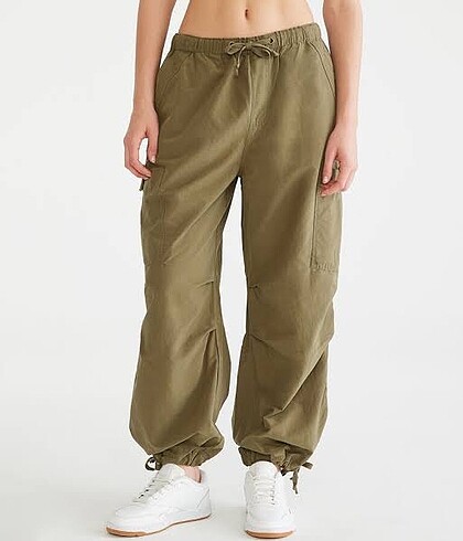 Bershka Bershka Haki Paraşüt pantolon