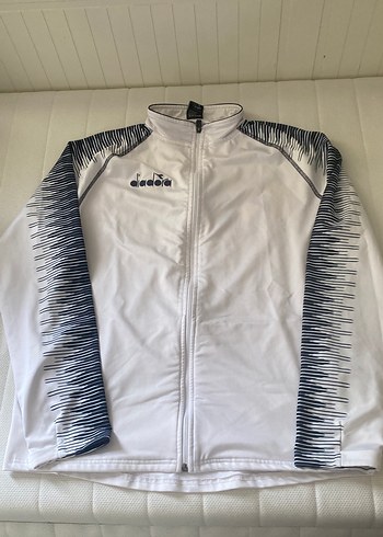 Diadora Erkek Beyaz Yüksek Yakalı Fermuarlı Ceket - Görsel 2