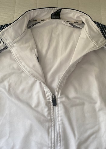 Diadora Erkek Beyaz Yüksek Yakalı Fermuarlı Ceket - Görsel 5