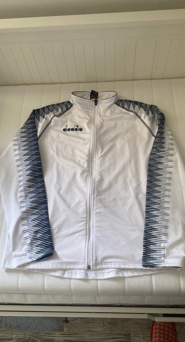 Diadora Erkek Beyaz Yüksek Yakalı Fermuarlı Ceket - Görsel 2