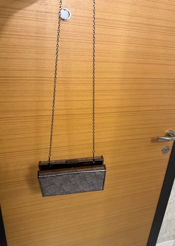 Koton Gri Yılan Desenli Deri Kadın Clutch Çanta
