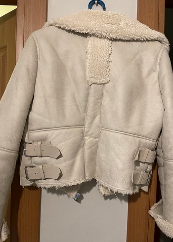 Bershika Bej Süet Kürklü Kısa Kadın Ceket - Görsel 3