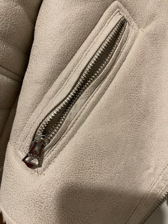 Bershika Bej Süet Kürklü Kısa Kadın Ceket - Görsel 2