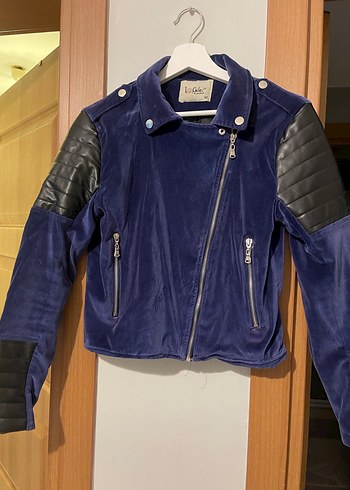 Kadın Lacivert Süet Biker Ceket - Görsel 2