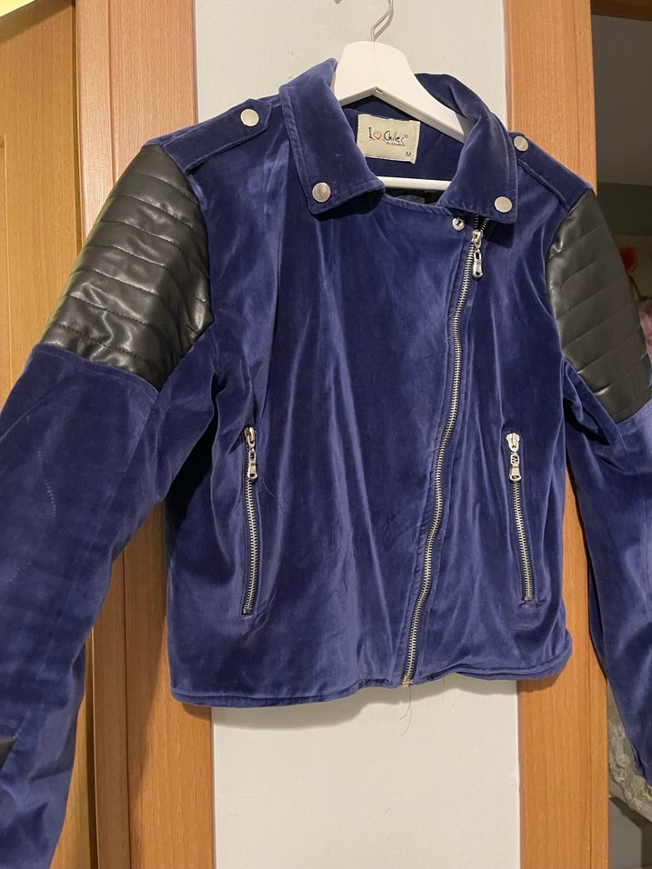 Kadın Lacivert Süet Biker Ceket - Görsel 3