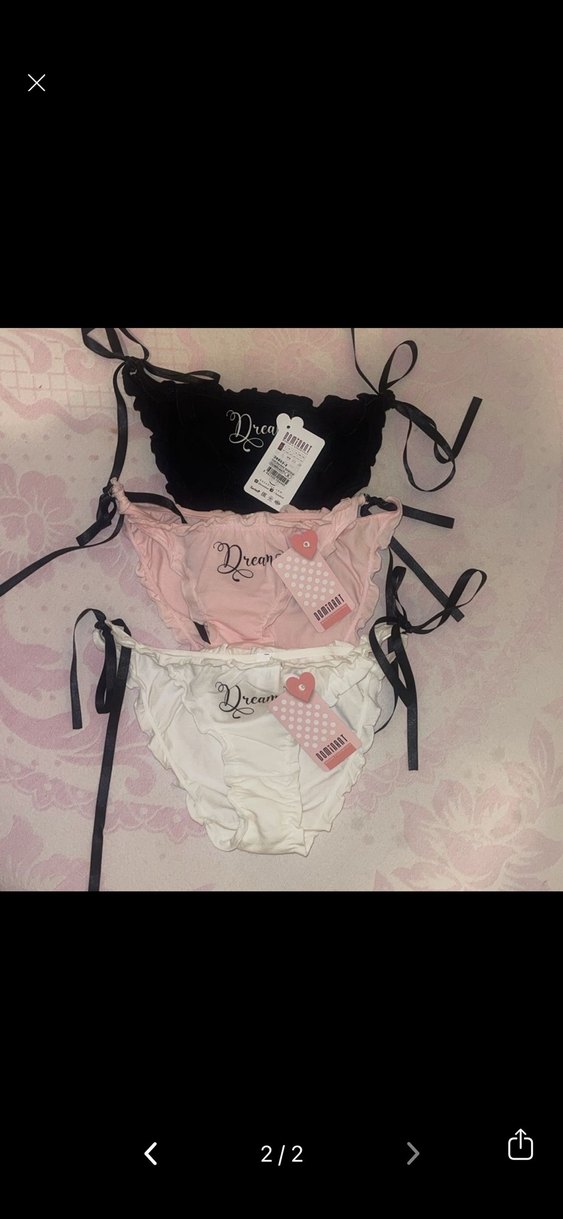 3lü Kadın Külot Seti Kurdele Bağlamalı s/m - Görsel 2