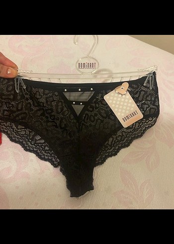 3lü Kadın Dantelli külot Seti - Kırmızı, Siyah, Kahverengi
 S/M - Görsel 2