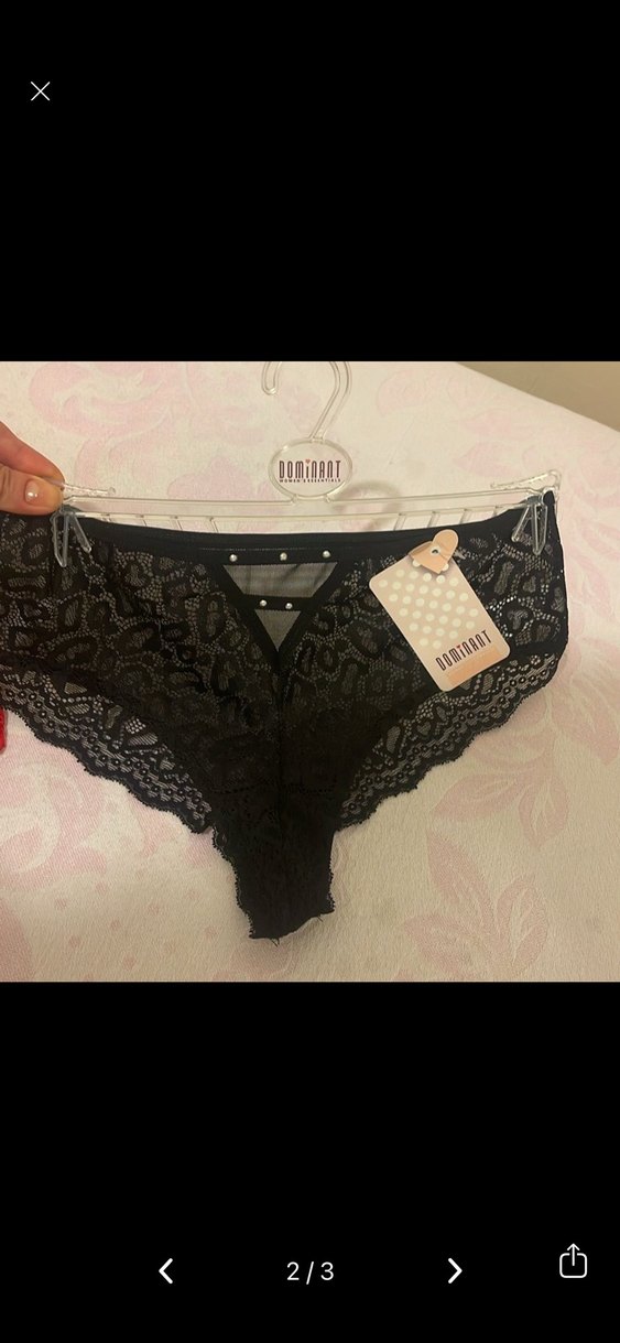 3lü Kadın Dantelli külot Seti - Kırmızı, Siyah, Kahverengi
 S/M - Görsel 2