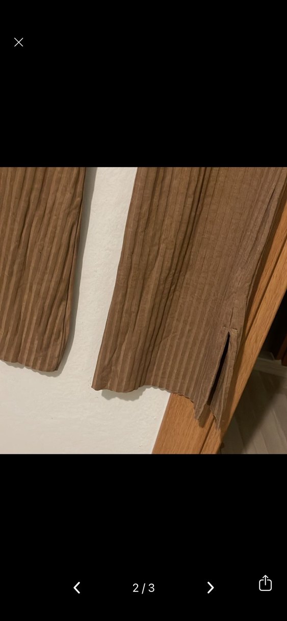 Kadın Bej Triko  Salaş Pantolon YENİ ETİKETLİ - Görsel 2