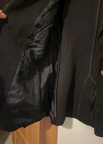 Siyah Kadın Düğmeli Blazer Ceket Takım - Görsel 3