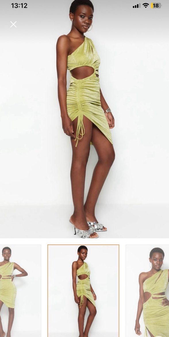 Mint yeşili Parıltılı elbise - Görsel 2