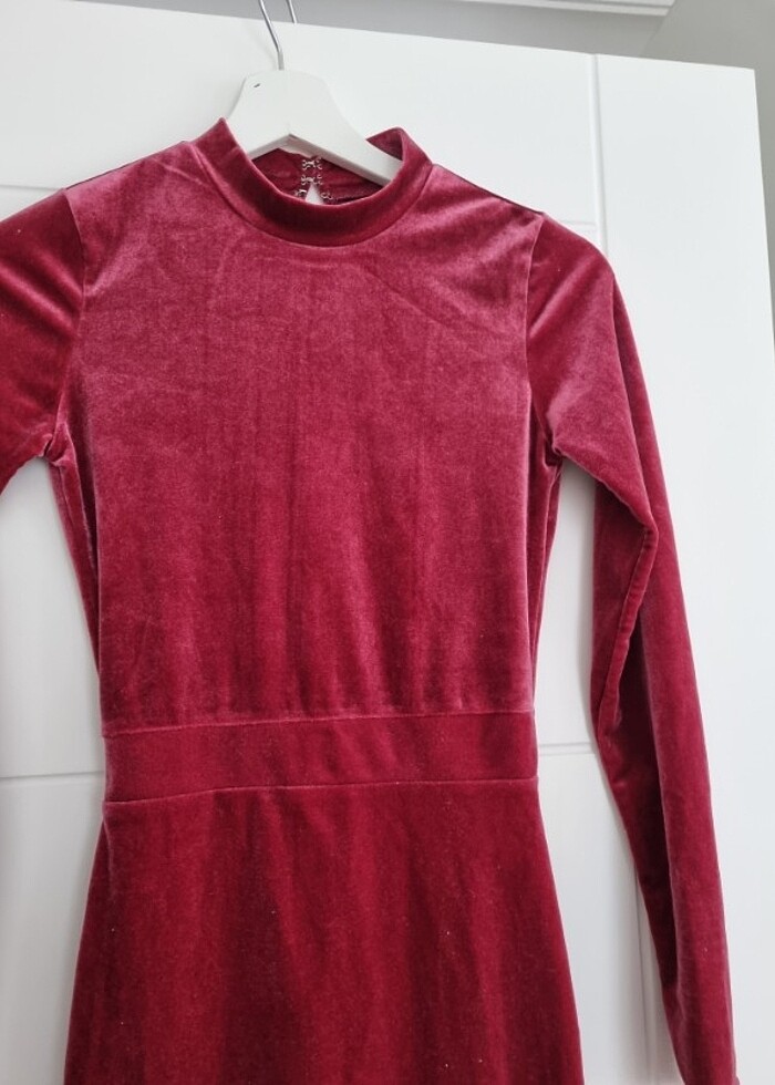 Kadife elbise - Görsel 4