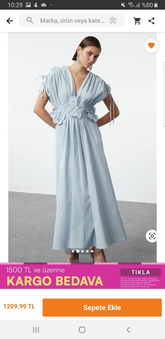 Mavi Uzun Elbise - Görsel 2