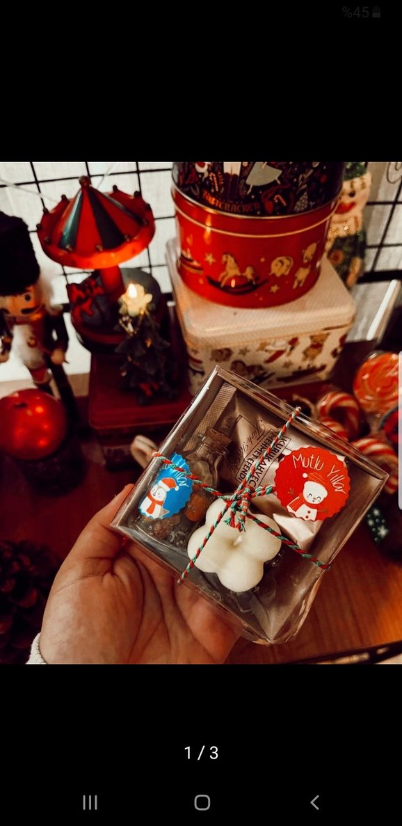 Yeni Yıl Temalı Beyaz Süs Kutusu - Görsel 2