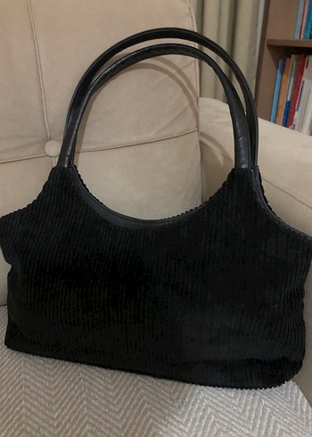 Beden Vintage Siyah Nakışlı Kadife Çanta