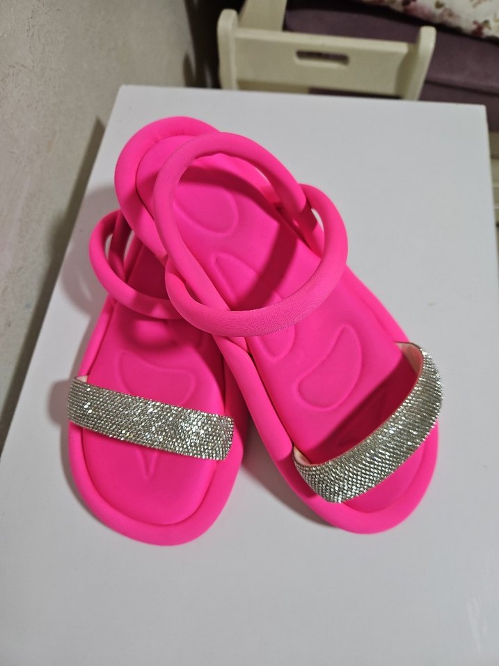 Pembe Taşlı  Kadın Sandalet - Görsel 3