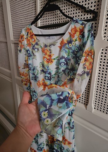 Çiçek Desenli Midi Bohem Elbise - Görsel 3