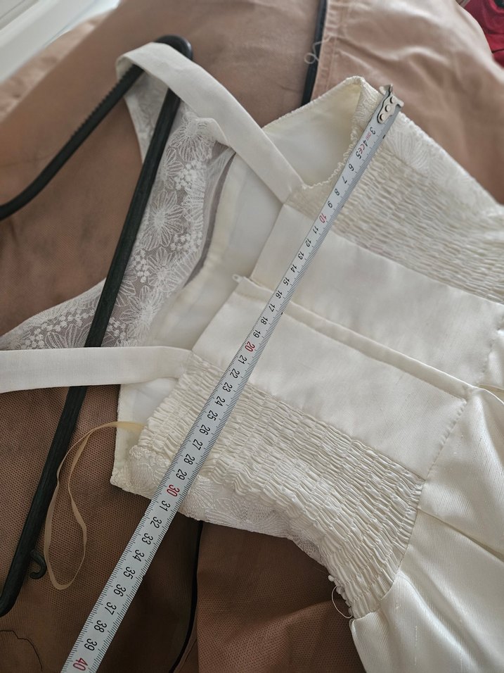 Beyaz Uzun A-Line Straplez Gelinlik - Görsel 5