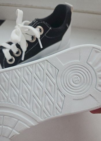 Kadın Siyah-Beyaz Platform Spor Ayakkabı - Görsel 2