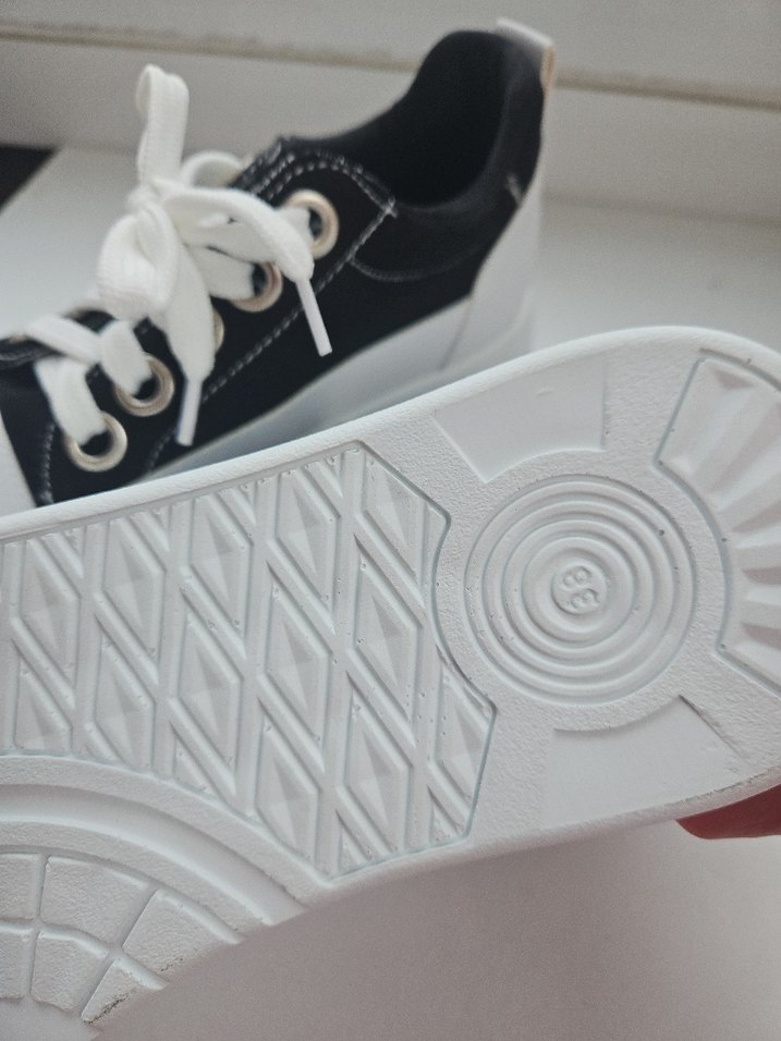 Kadın Siyah-Beyaz Platform Spor Ayakkabı - Görsel 2