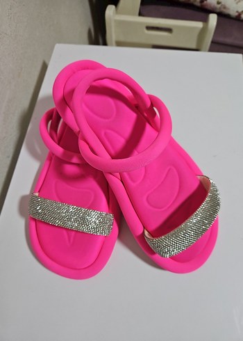 Pembe Taşlı Topuklu Kadın Sandalet - Görsel 4