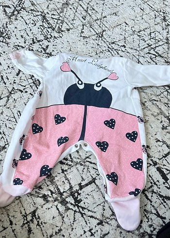 Diğer Renkli Baskılı Beyaz Bebek Kız Tulum