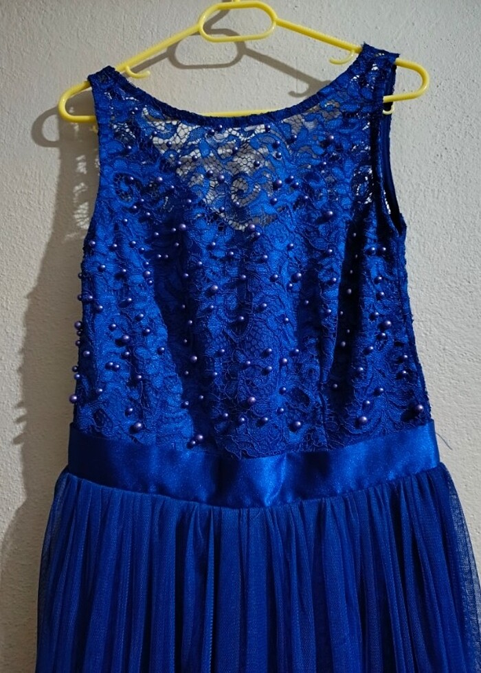 Mavi mezuniyet elbisesi - Görsel 4