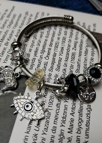 Accessorize Gri Boncuklu Desenli Kadın Bileklik
