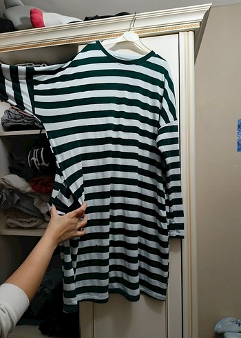 Çizgili Elbise, Uzun Kollu, Salaş - Görsel 2