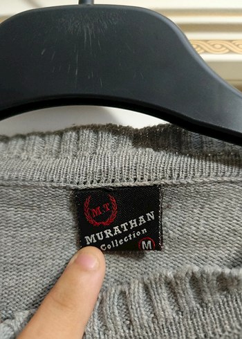 Diğer Gri Çizgili Kadın Triko Kazak