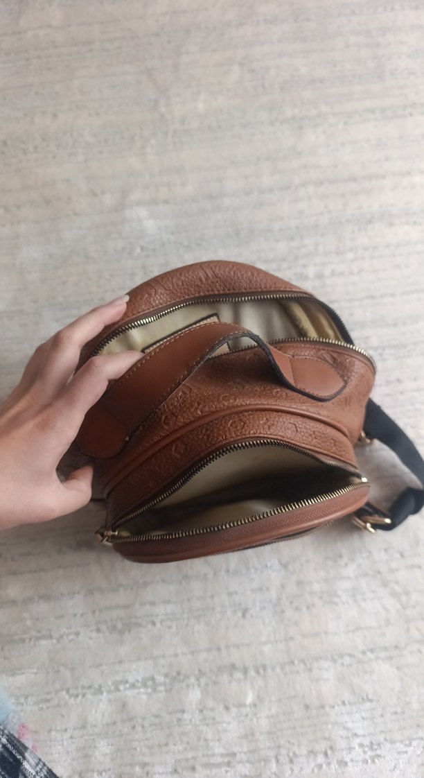 Kahverengi Deri Kadın Sırt Çantası - Görsel 2