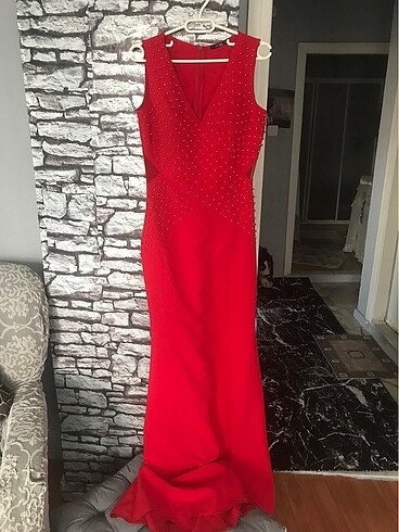 Popüler kırmızı balık elbise (vücuda tam yapışır)