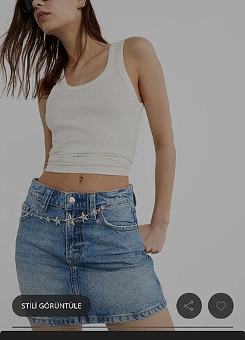 38 Beden mavi Renk Stradivarius Kot (denim) mini etek