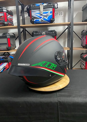 Koyu Siyah Baskılı Biker Motosiklet Kaskı - Görsel 3