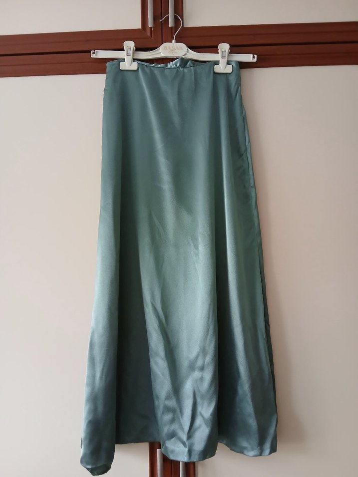 Kadın Uzun Saten Salaş Etek - Görsel 2