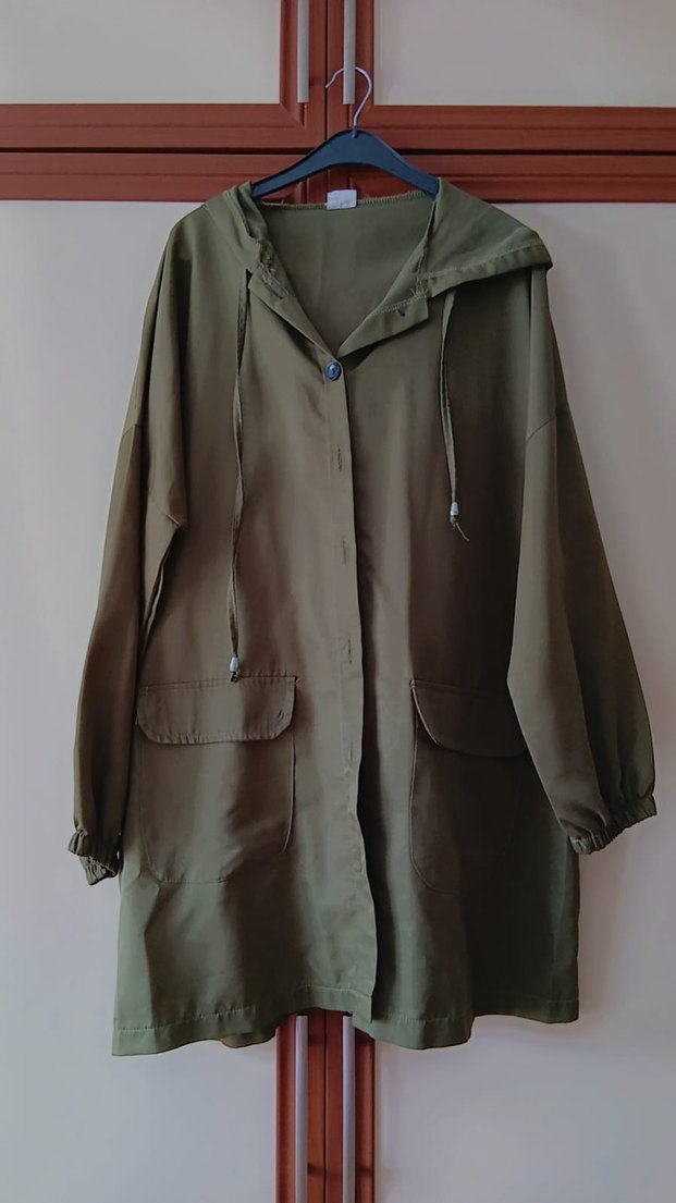 Kadın Haki Midi Yağmurluk - Görsel 4