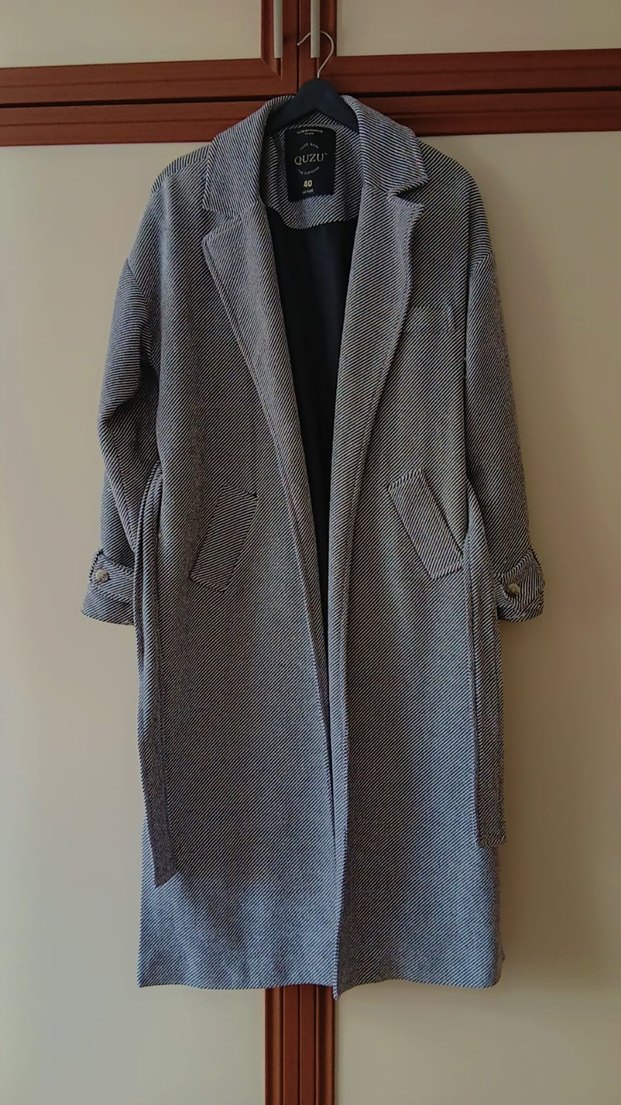 Gri Kuşaklı Uzun Kaban - Görsel 2