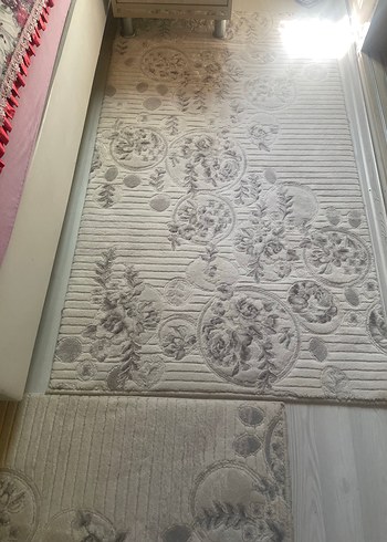 Beden gri Renk Gri Modern Klasik Nakışlı Halı