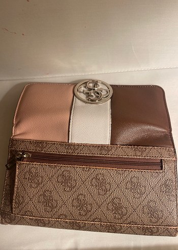 Pembe ve kahve Renkli Kadın Deri Cüzdan - Görsel 2