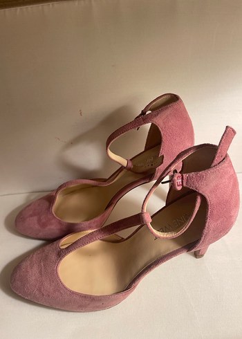 Gül kurusu renkli Süet Tokalı İnce Topuklu Kadın Ayakkabı - Görsel 3