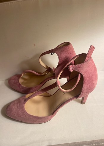 Gül kurusu renkli Süet Tokalı İnce Topuklu Kadın Ayakkabı - Görsel 2