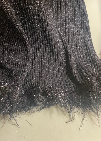 Koyu lacivert V Yakalı Uzun Kollu Triko şık  Kazak - Görsel 2