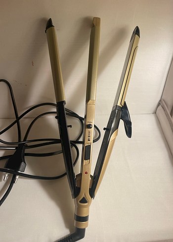 Parlak Altın Renkli Saç Düzleştirici - Görsel 2