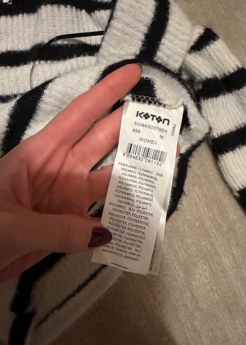 Koton Çizgili Uzun Kollu Kadın Kazak
