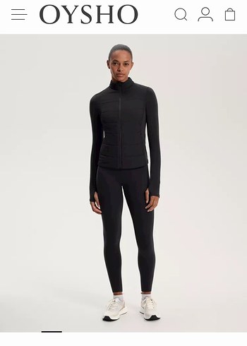 Oysho Siyah Yüksek Yakalı Uzun Kollu Spor Üst - Görsel 2