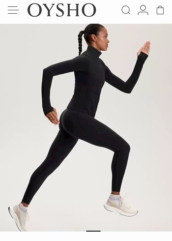 Oysho Siyah Yüksek Yakalı Uzun Kollu Spor Üst - Görsel 4